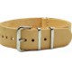 HNS Handmade Natural Calf Leather Watch Strap With 3 Polished Stainless Steel Rings