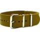 HNS Handmade Khaki Calf Leather Watch Strap With 3 Polished Stainless Steel Rings