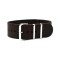HNS Handmade Vintage Dark Brown Calf Leather Watch Strap With 3 Polished Stainless Steel Rings