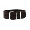 HNS Handmade Vintage Dark Brown Calf Leather Watch Strap With 3 Polished Stainless Steel Rings