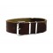 HNS Handmade Dark Brown Calf Leather Watch Strap With 3 Polished Stainless Steel Rings