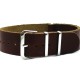 HNS Handmade Dark Brown Calf Leather Watch Strap With 3 Polished Stainless Steel Rings