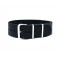 HNS Handmade Black Calf Leather Watch Strap With 3 Polished Stainless Steel Rings