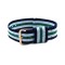 HNS Navy & White & Green Strip Nylon Vintage Watch Strap With Rose Gold Polished Stainless Steel Buckle