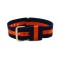 HNS Navy & Orange Strip Nylon Vintage Watch Strap With Rose Gold Polished Stainless Steel Buckle