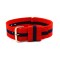 HNS Red & Navy Strip Nylon Vintage Watch Strap With Rose Gold Polished Stainless Steel Buckle