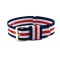 HNS Blue & White & Red Strip Nylon Vintage Watch Strap With Rose Gold Polished Stainless Steel Buckle