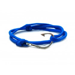Slim 550 Blue Paracord Survival Adjustable Weave Hook Bracelet 