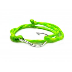 Slim 550 Yellow Green Paracord Survival Adjustable Weave Hook Bracelet 