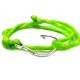 Slim 550 Yellow Green Paracord Survival Adjustable Weave Hook Bracelet 