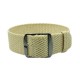 HNS Beige Perlon Braided Woven Watch Strap With PVD coated Stainless Steel Buckle