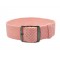 HNS Pink Perlon Braided Woven Strap With PVD Coated Stainless Steel Buckle