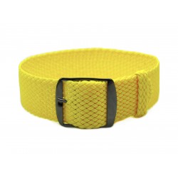 HNS Yellow Perlon Braided Woven Strap With PVD Coated Stainless Steel Buckle