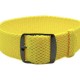 HNS Yellow Perlon Braided Woven Strap With PVD Coated Stainless Steel Buckle
