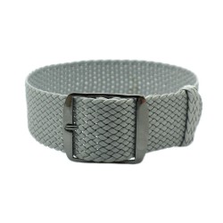 HNS Grey Perlon Braided Woven Strap With PVD Coated Stainless Steel Buckle