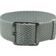 HNS Grey Perlon Braided Woven Strap With PVD Coated Stainless Steel Buckle