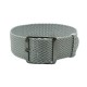 HNS Grey Perlon Braided Woven Strap With PVD Coated Stainless Steel Buckle