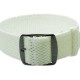 HNS White Perlon Braided Woven Strap With PVD Coated Stainless Steel Buckle