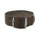 HNS Coffee Perlon Braided Woven Strap With PVD Coated Stainless Steel Buckle