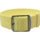 HNS Light Yellow Perlon Braided Woven Strap With PVD Coated Stainless Steel Buckle