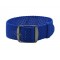 HNS Blue Perlon Braided Woven Strap With PVD Coated Stainless Steel Buckle