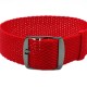 HNS Red Perlon Braided Woven Strap With PVD Coated Stainless Steel Buckle