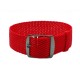HNS Red Perlon Braided Woven Strap With PVD Coated Stainless Steel Buckle
