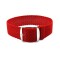 HNS Red Perlon Braided Woven Strap With Brushed Stainless Steel Buckle