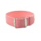 HNS Pink Perlon Braided Woven Strap With Brushed Stainless Steel Buckle