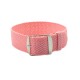 HNS Pink Perlon Braided Woven Strap With Brushed Stainless Steel Buckle