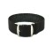 HNS Dark Brown Perlon Braided Woven Strap With Brushed Stainless Steel Buckle