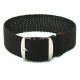 HNS Dark Brown Perlon Braided Woven Strap With Brushed Stainless Steel Buckle