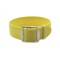 HNS Light Yellow Perlon Braided Woven Strap With Brushed Stainless Steel Buckle