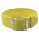 HNS Light Yellow Perlon Braided Woven Strap With Brushed Stainless Steel Buckle
