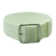 HNS White Perlon Braided Woven Strap With Brushed Stainless Steel Buckle