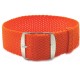 HNS Orange Perlon  Braided Woven Strap With Brushed Stainless Steel Buckle
