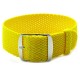 HNS Yellow Perlon Braided Woven Strap With Brushed Stainless Steel Buckle