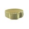 HNS Beige Perlon Braided Woven Watch Strap With Gold Brushed Stainless Steel Buckle