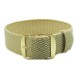 HNS Beige Perlon Braided Woven Watch Strap With Gold Brushed Stainless Steel Buckle