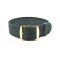 HNS Dark Grey Perlon Braided Woven Strap With Gold Brushed Stainless Steel Buckle