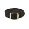 HNS Coffee Perlon Braided Woven Strap With Gold Brushed Stainless Steel Buckle
