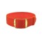 HNS Orange Perlon Braided Woven Strap With Gold Brushed Stainless Steel Buckle