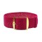 HNS Rose Red Perlon Braided Woven Watch Strap With Gold Stainless Steel Buckle