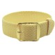 HNS Light Yellow Perlon Braided Woven Strap With Gold Brushed Stainless Steel Buckle