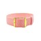 HNS Pink Perlon Braided Woven Strap With Gold Brushed Stainless Steel Buckle