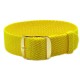 HNS Yellow Perlon Braided Woven Strap With Gold Brushed Stainless Steel Buckle