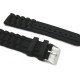 HNS 20/22/24MM BLACK SILICONE DIVER RUBBER WATERPROOF WATCH STRAP