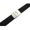 HNS BLACK SILICONE DIVER RUBBER GRID WATCH STRAP WITH DEPLOYMENT BUCKLE