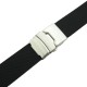 HNS BLACK SILICONE DIVER RUBBER GRID WATCH STRAP WITH DEPLOYMENT BUCKLE