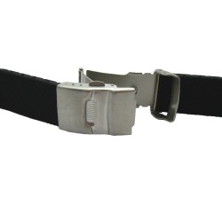 HNS BLACK SILICONE DIVER RUBBER GRID WATCH STRAP WITH DEPLOYMENT BUCKLE